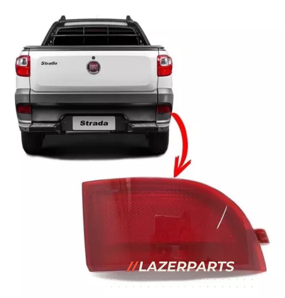 Reflector de Parachoques Trasero para Fiat Strada